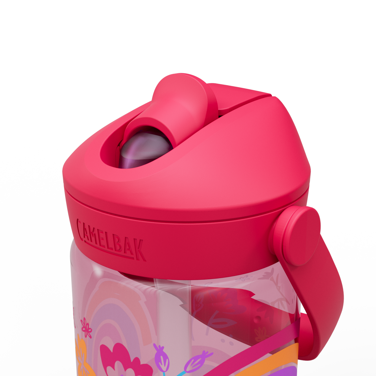 Thrive Flip Straw Kids 14oz, Rainbow Floral